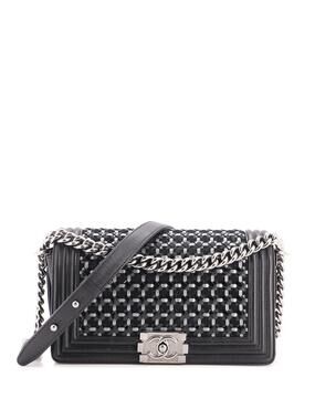 Chanel Boy Flap Bag Braided Patent And #350819C34B
